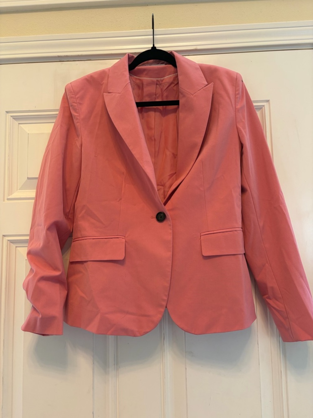 Zara Pink Single-Button Tailored Business Woman Blazer